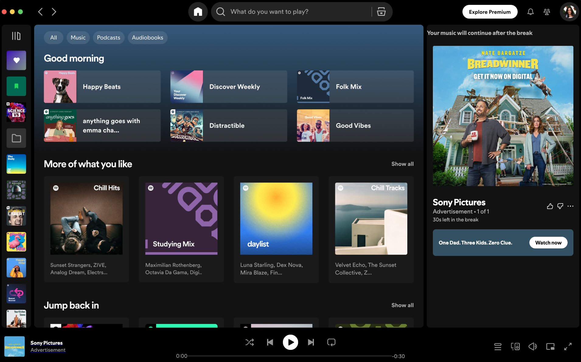 The Breadwinner — Spotify desktop view